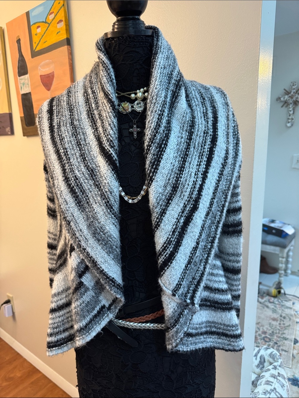 Macys Style & Co. soft sweater w high neck, hood, or shawl look , VGC small